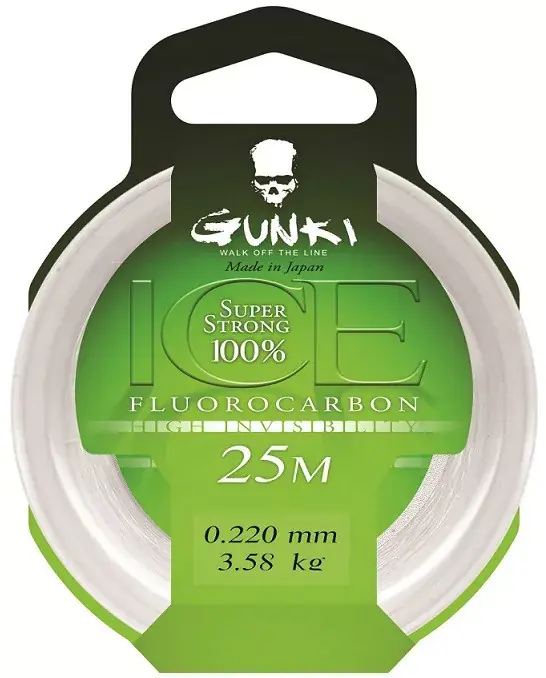 GUNKI Gunki Fluorocarbone Ice 25M 0,34mm 8,11kg - Fishinglan Beperkte Voorraad