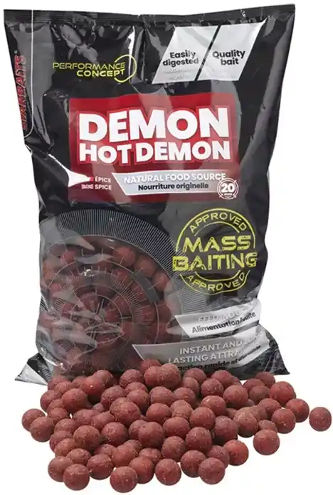 STARBAITS Mass Baiting Boilies Hot Demon 3kg 24mm - Fishingl Direct Verzonden