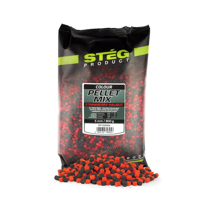Stég Pellet Mix 5mm 800g Strawberry-Halibut Premium