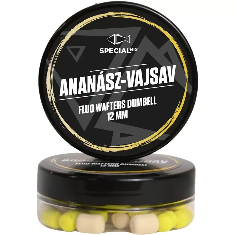 Speciál mix Fluo Wafters Dumbell 12 mm Ananász-vajsav - Fish Actieprijs
