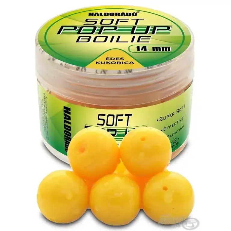 Must-Have HALDORÁDÓ Super Soft Pop Up Boilie 14 mm - Édes Kukorica - F
