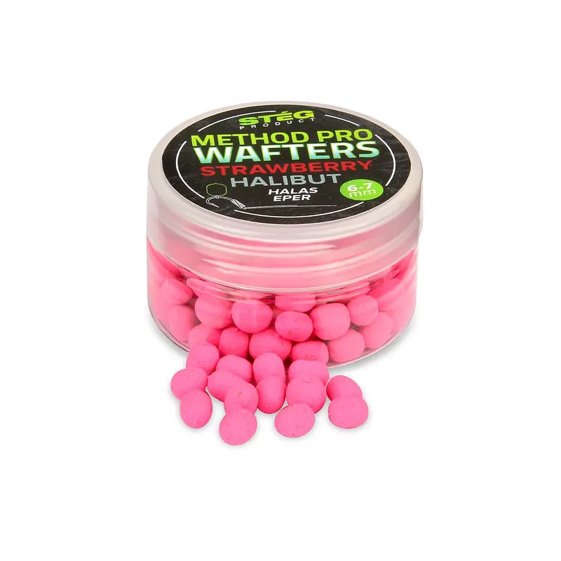 Dagaanbieding Stég Method PRO Wafters 6-7mm 15g Strawberry - Halibut - Fis