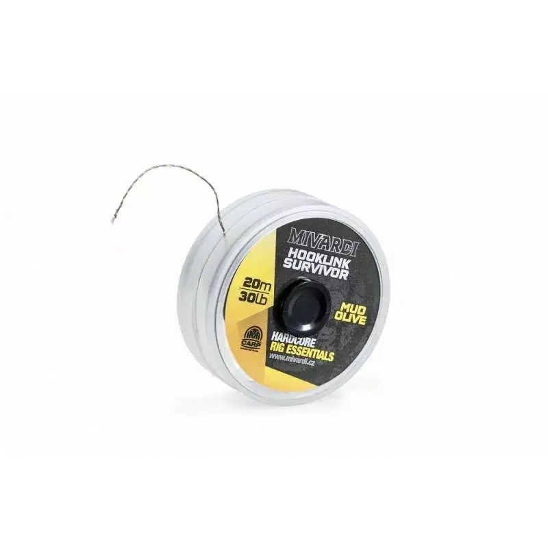 Direct Beschikbaar Mivardi Survivor Hooklink 20m 25lbs Kagylóálló Előkezsinór -