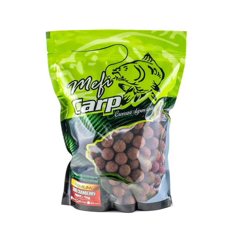 MEFI Squid Cranberry Premium Főzött Bojli 24mm 1kg - Fishing Must-Have