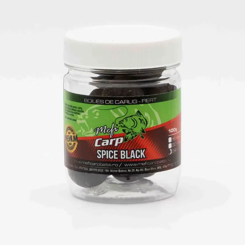 MEFI Spice Black Főzött Dippelt Csalizó Bojli 24mm 100g - Fi Exclusieve Aanbieding