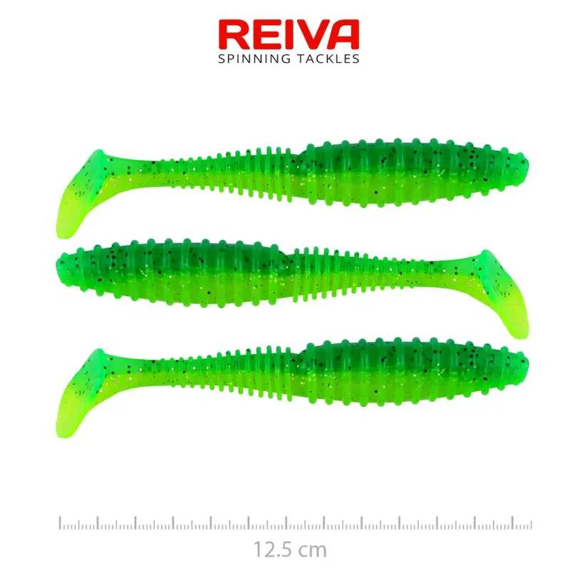 REIVA Zander Power Shad 12,5cm 3db/cs (Poison Green) - Fishi Beperkte Voorraad
