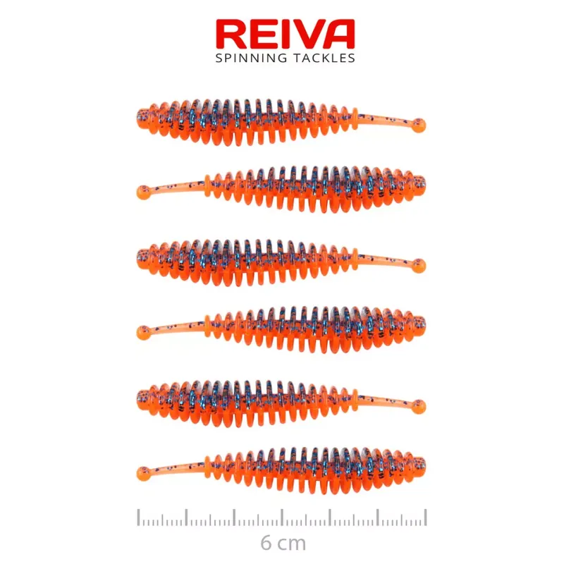 Dagaanbieding REIVA Tiny Worm 6cm 6db/cs (Orange Disco)