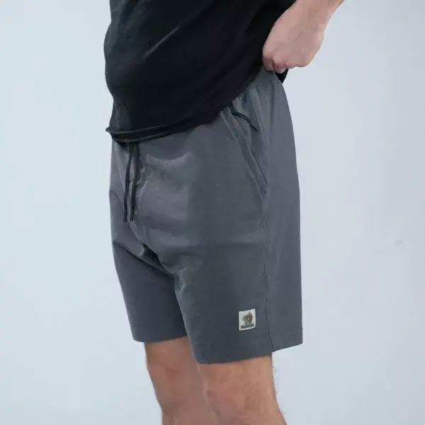 NASH Make It Happen Badge Shorts Grey Marl S - Fishingland.h Merkproduct