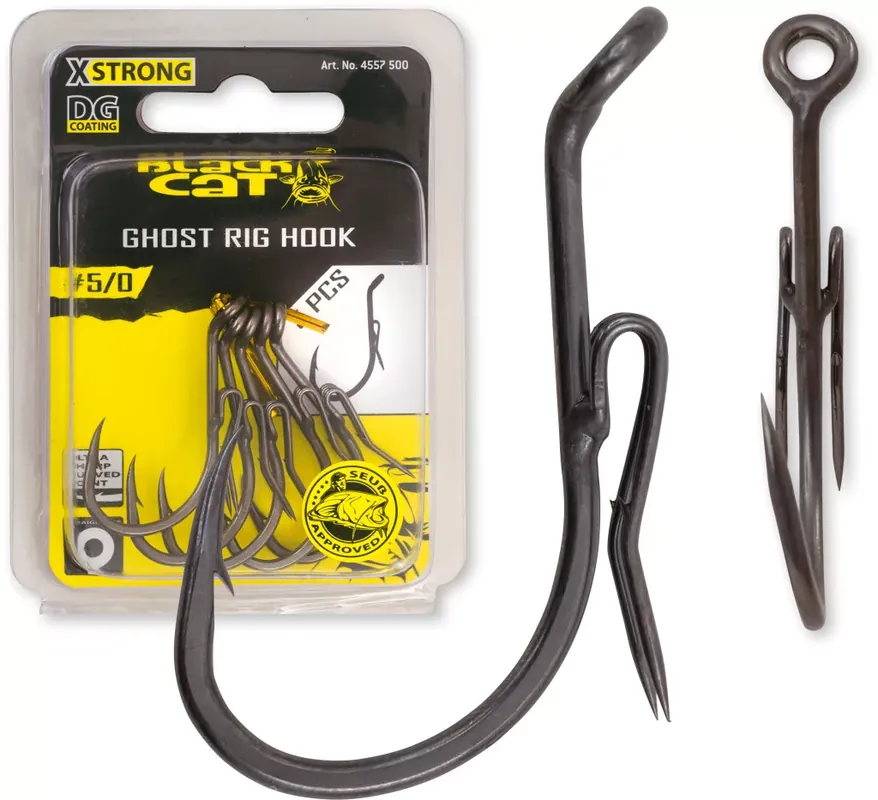 Black Cat 5/0 Ghost Rig horog DG DG coating 5 darab - Fishi Hete Deal