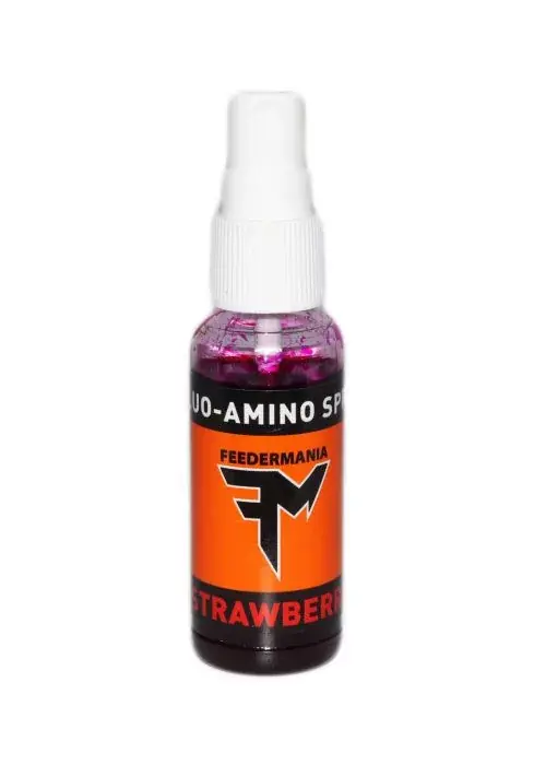 Lage Prijs FEEDERMANIA FLUO-AMINO SPRAY STRAWBERRY 30 ML - Fishingland.