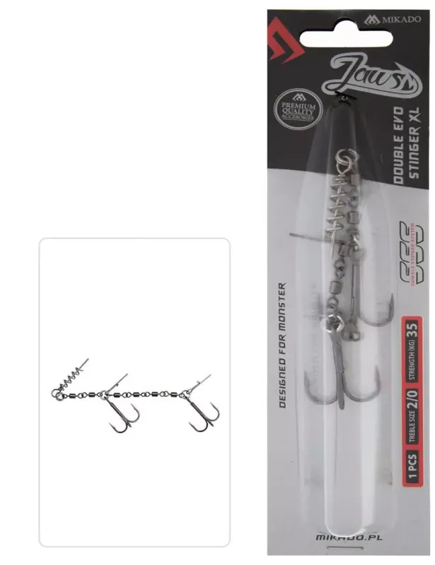 Mikado Jaws Double Evo Stinger XL Forgóval No. 2/0 - Fishing Fabrieksprijs