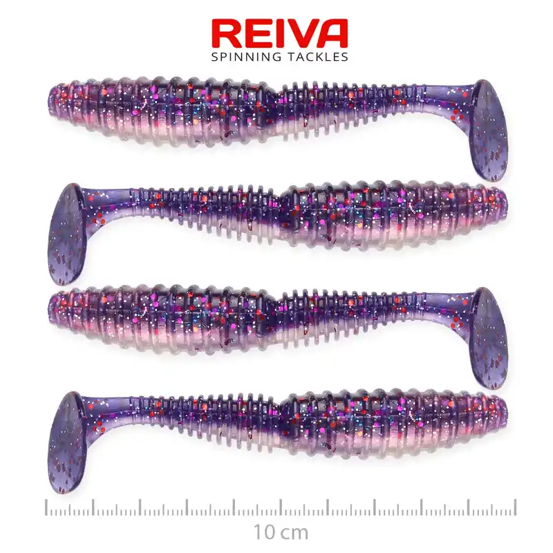 Beperkte Voorraad REIVA Zander Power Shad 10cm 4db/cs (Purple Pearl) - Fishing