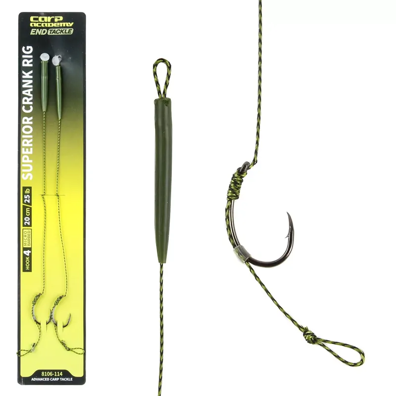Uitverkoop CARP ACADEMY CRANK hook rig pontyozó előke 6-os méret 2db/cs