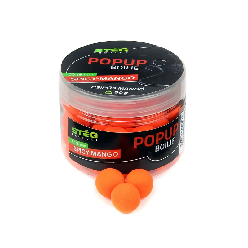 Direct Verzonden Stég Pop Up Boilies 16mm 50g Spicy-Mango