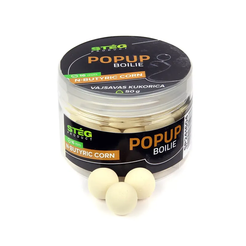 Bestseller Stég Pop Up Boilies 16mm 50g N-Butyric Corn