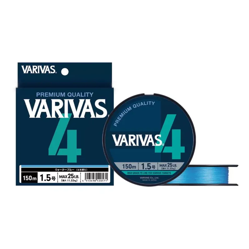 Bestel Nu VARIVAS PE 4 BLUE EDITION 150m 1.5 0.205mm 25lb Water Blue