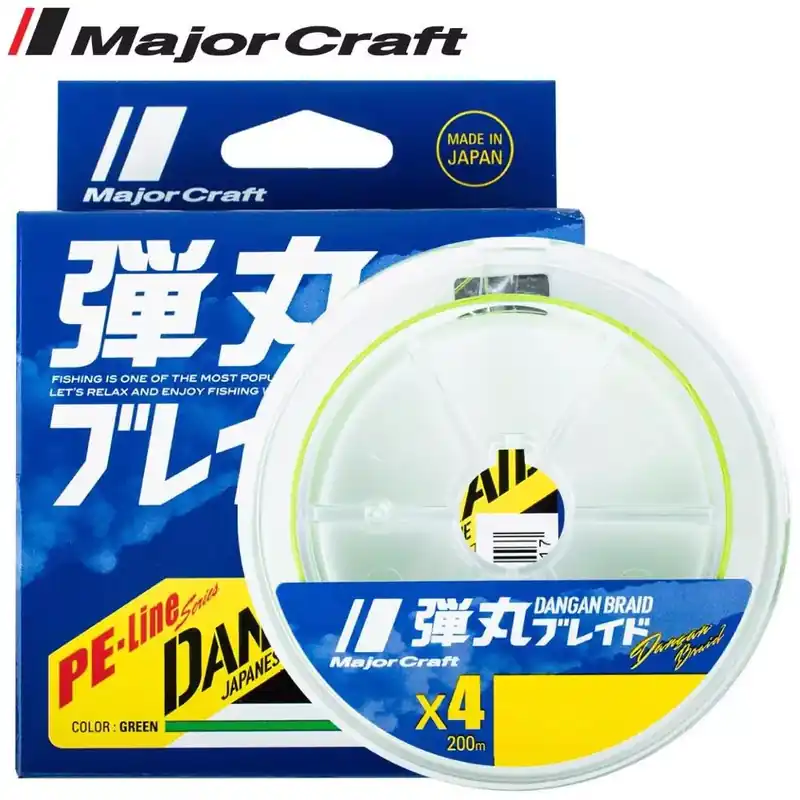 Premium MAJOR CRAFT DANGAN BRAID X4 150m 0.8 14lb Fluo Green - Fish