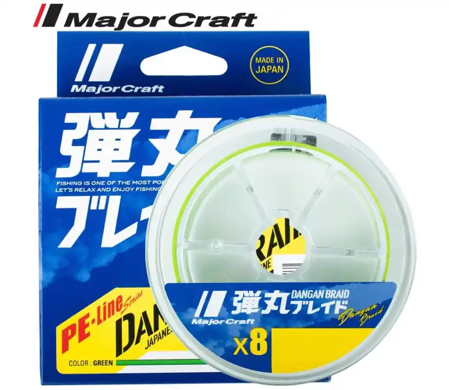 MAJOR CRAFT DANGAN BRAID X8 150m 1.0 20lb Fluo Light Green Betaalbaar