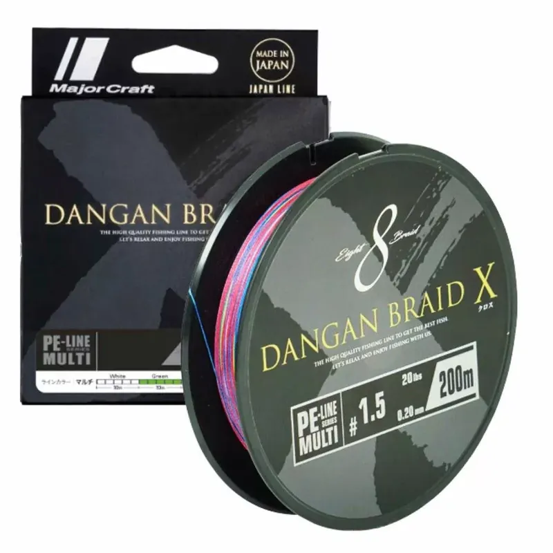 Beperkte Voorraad MAJOR CRAFT DANGAN BRAID X 8X 200m 2.5 45lb Multicolor - Fi