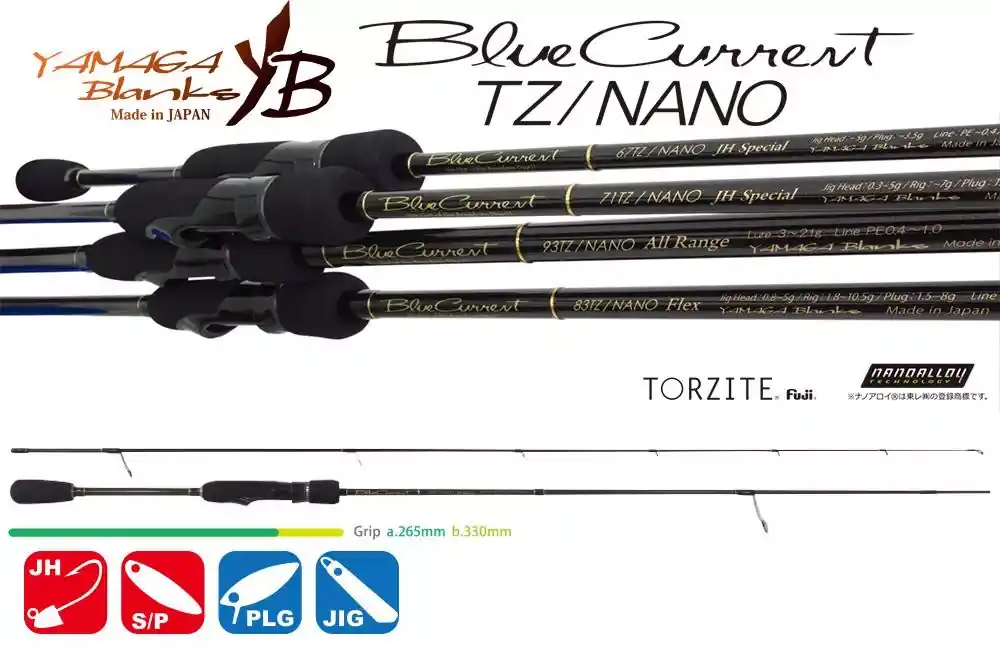 YAMAGA BLUE CURRENT 67TZ NANO 2.02m 5gr Fuji Titanium Torzit Weekendaanbieding