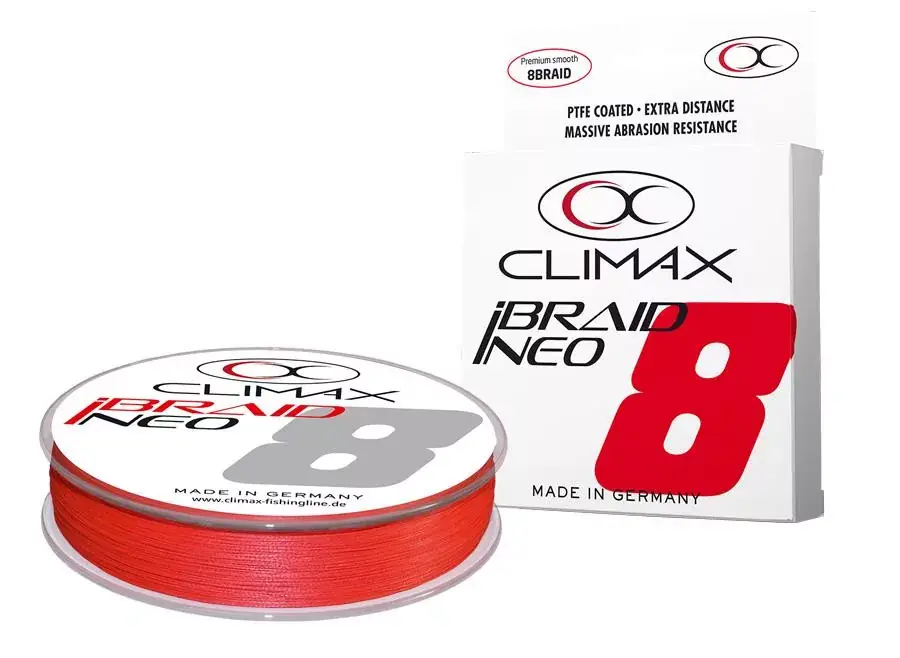 Veilige Betaling CLIMAX iBRAID NEO X8 FLUO RED 135m 0.12mm 8.5kg - Fishinglan