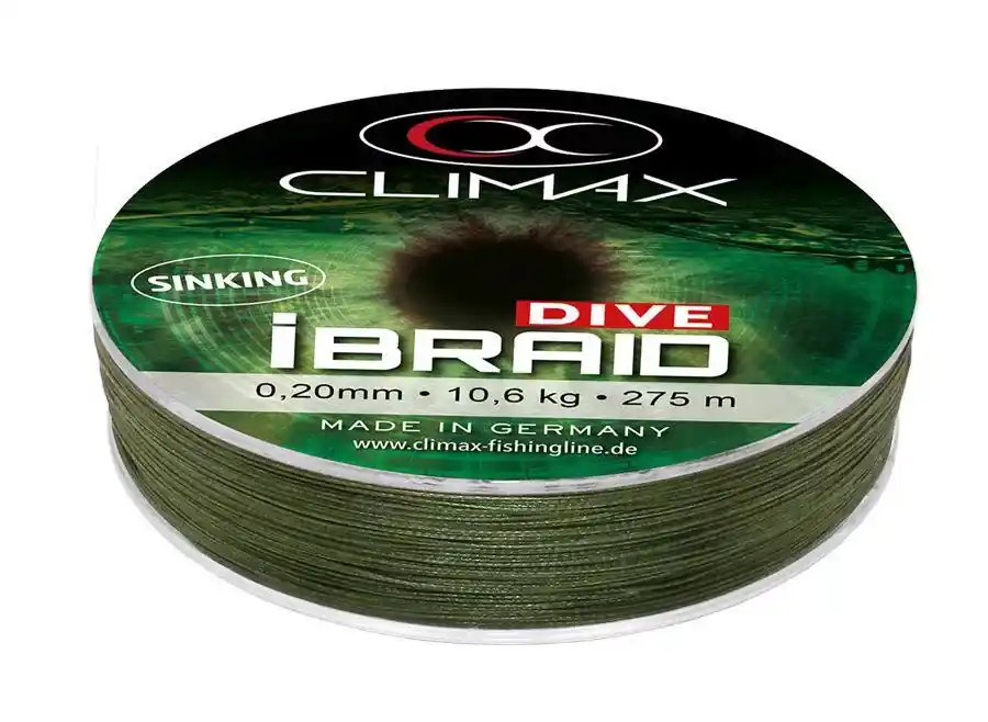 Beperkt Aanbod CLIMAX iBRAID DIVE SINKING OLIVE GREEN 275m 0.10mm 4.1kg - F
