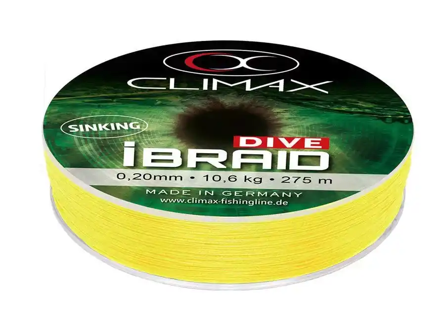 Alleen Vandaag CLIMAX iBRAID DIVE SINKING FLUO YELLOW 135m 0.08mm 3.2kg - F