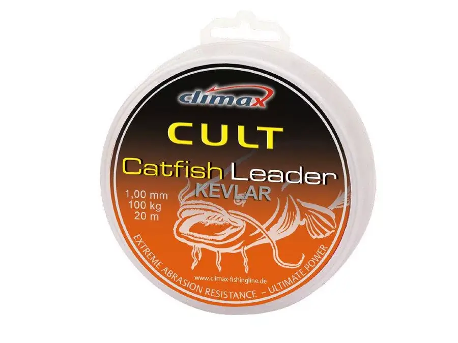Weekendaanbieding CLIMAX CULT CATFISH KEVLAR LEADER 20m 1.30mm 150kg Olive Gre