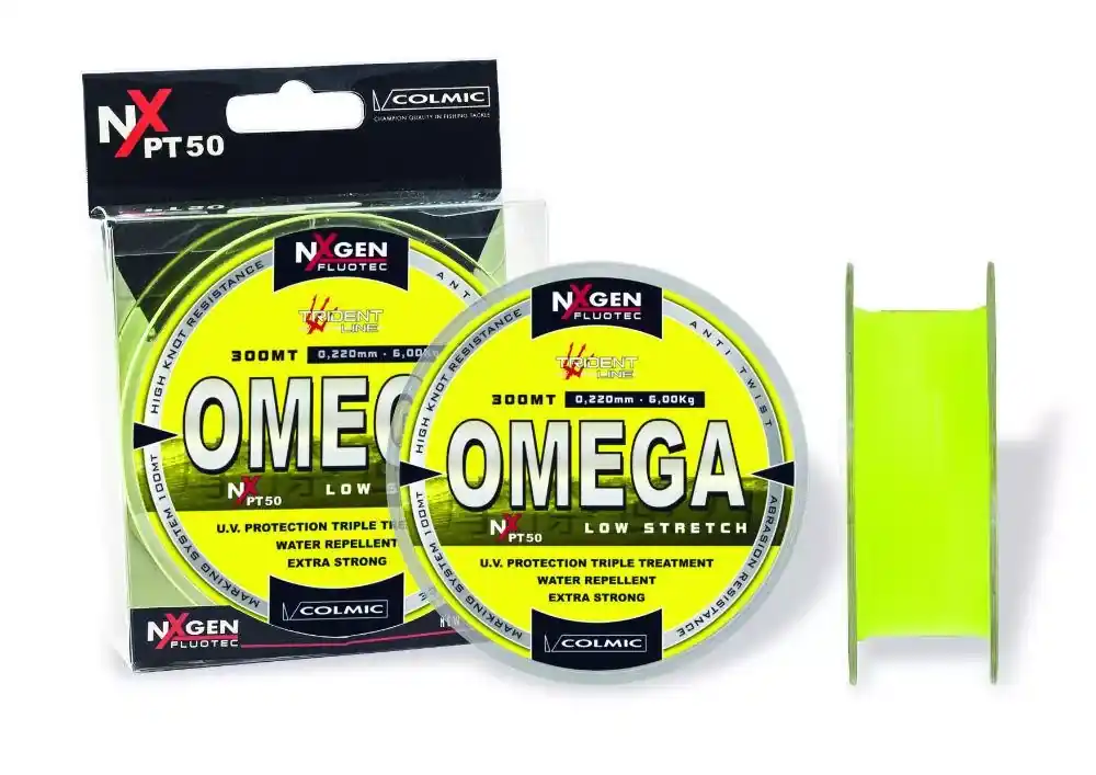 Voordeelprijs COLMIC OMEGA PT50 300m 0.25mm Yellow Fluo