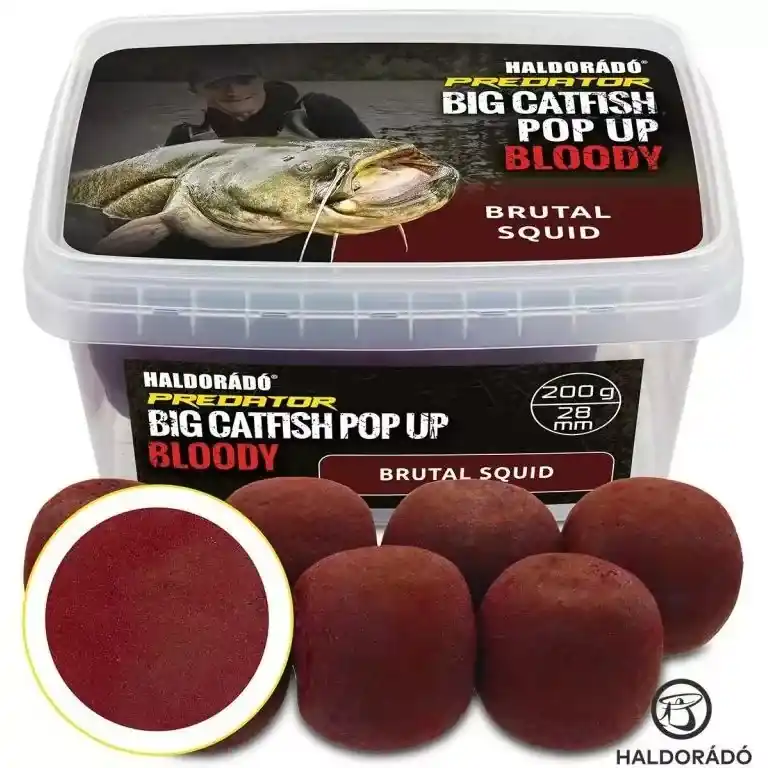 Gereduceerde Prijs HALDORÁDÓ Catfish Pop Up Bloody - Brutal Squid 150 g / 28 mm
