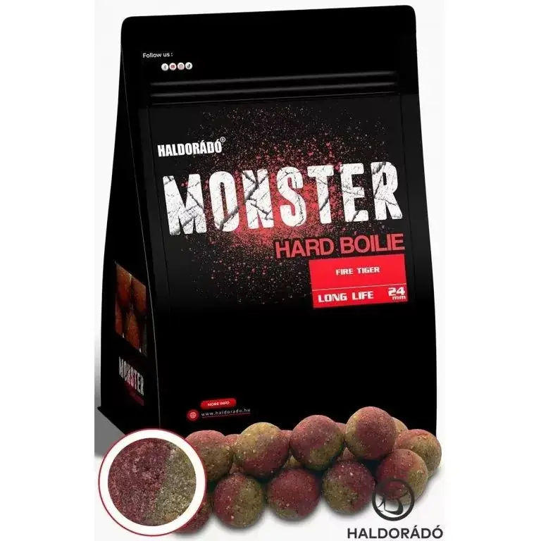 Speciale Aanbieding HALDORÁDÓ MONSTER Hard Boilie 24+ - Fire Tiger 700 g / 24 mm