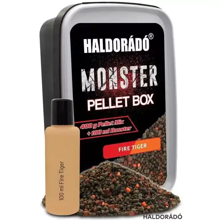 Express Levering HALDORÁDÓ MONSTER Pellet Box - Fire Tiger 400 g - Fishinglan