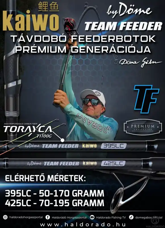 Direct Beschikbaar By Döme TEAM FEEDER Kaiwo 395LC távdobó Feederbot 150 méteri