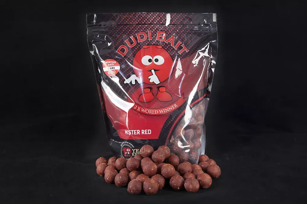 DUDI BAIT Bojli "Mister Red Super Hot" 1 kg - 24mm Meest Verkocht