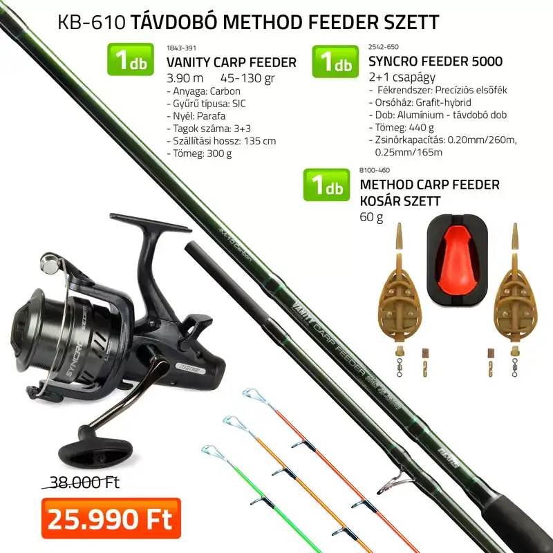 Speciale Aanbieding NEVIS Távdobó method feeder szett 1843-391+ 2542-650+ 8100-4