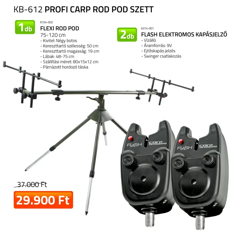Tijdelijk Beschikbaar NEVIS Profi Carp Rod Pod szett 6104-002+ 2db 6314-001 - Fish