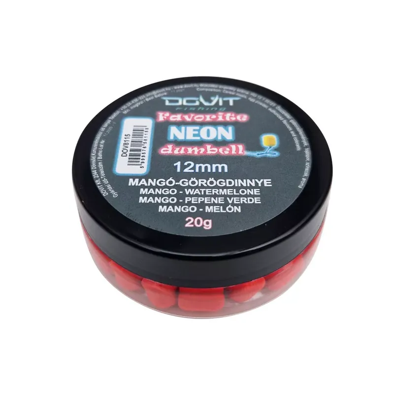 Fabrieksprijs DOVIT FAVORITE NEON WAFTERS 12MM - mangó - dinnye - Fishingl