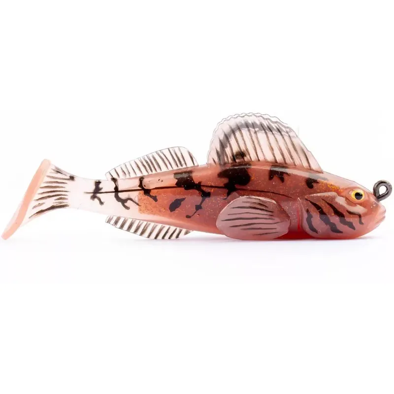 Snelle Levering LIVETARTGET 3.3” GOBY PADDLETAIL RIGGED BROWN / YELLOW 84MM