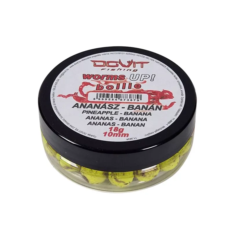 Populair DOVIT WORMS UP! BOILIE 10MM - ananász - banán 18 gr - Fishin