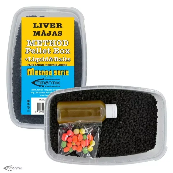 Timár Mix Pellet box + liquid+ baits mix ( gratis ) 500g Liv Nieuw