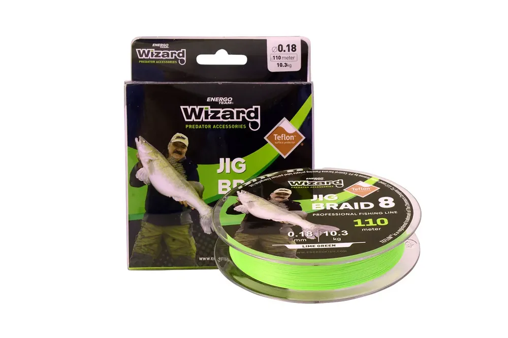 Betaalbaar ZSINÓR WIZARD JIG BRAID 0,18MM 10.3 KG 110M LIME GREEN - Fis