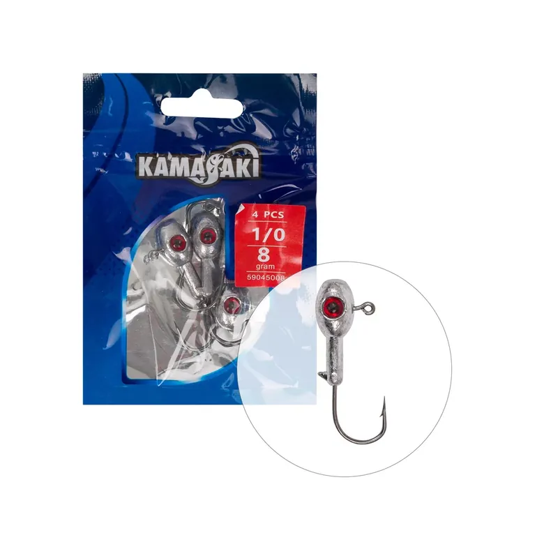 Direct Beschikbaar KAMASAKI RED SHOT JIG FEJ 8G 1/0 4DB/CSOMAG