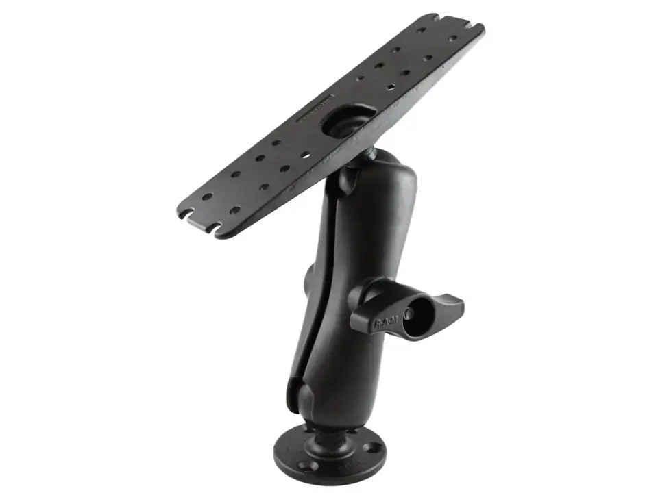 RAM® D-méretű (2,25-os) tartó rendszer 11x3-os téglalap alakú lemezzel és 3,68-os kör alakú talppal, standard karral Speciale Aanbieding