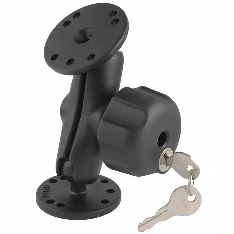 RAM® Tartószerkezet mindkét végén kör alakú AMPs furatú talppal és ZÁRHATÓ normál karral Merkproduct