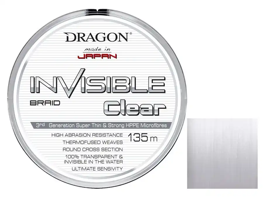 DRAGON Braided 8X Invisible Clear 135m 0.14mm 12.9kg Must-Have