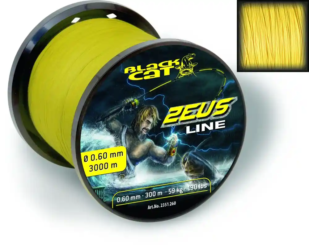 BLACK CAT Zeus Line Ø0,60mm 450m 59kg 130lbs sárga Nieuw