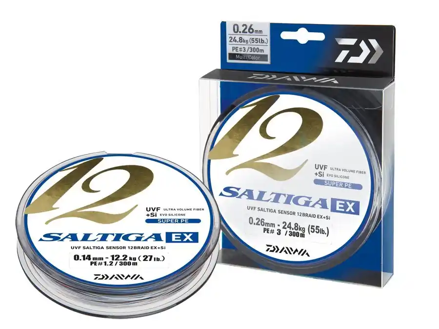 Snelle Levering Daiwa SALTIGA 12 BRAID EX+SI 300m 0.35mm 45.30kg