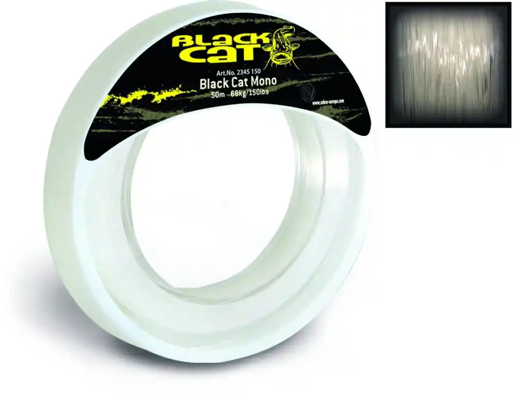 BLACK CAT Ø1,2mm Mono Leader 50m 68kg 150lbs Betrouwbaar