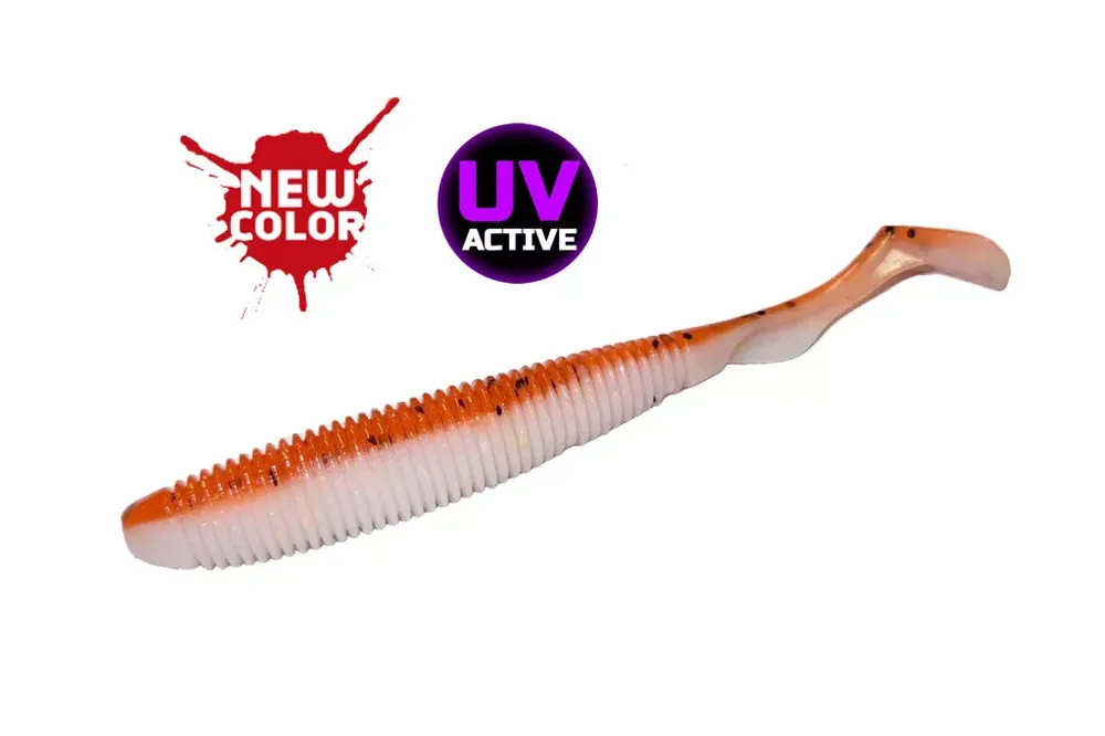 Uitverkoop Molix RA Shad 3.8" / 648 - UV Orange White gumihal