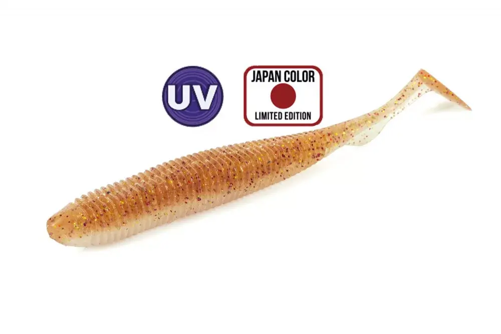 Alleen Vandaag Molix RA Shad 3.8" / 147 - UV Orange/Red Gold Flake gu